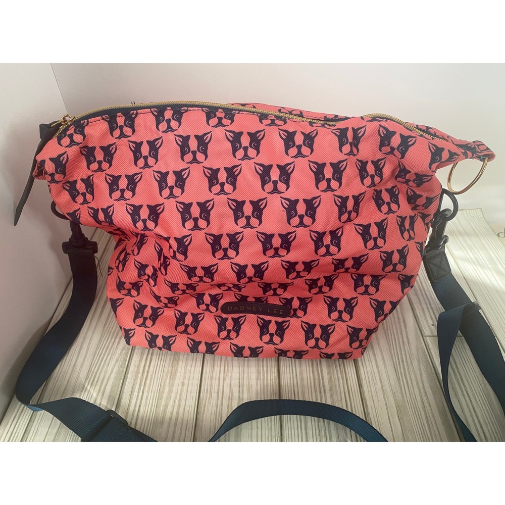 Dabney‎ Lee Boston Terrier French Bulldog Coral Nylon Lunch Bag